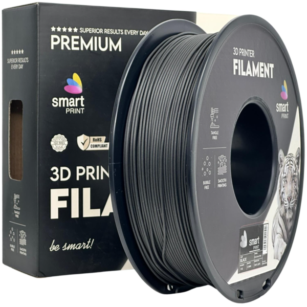 PLA Carbon Fiber Black 3D Plastikas Smart Print 1.75mm 1kg