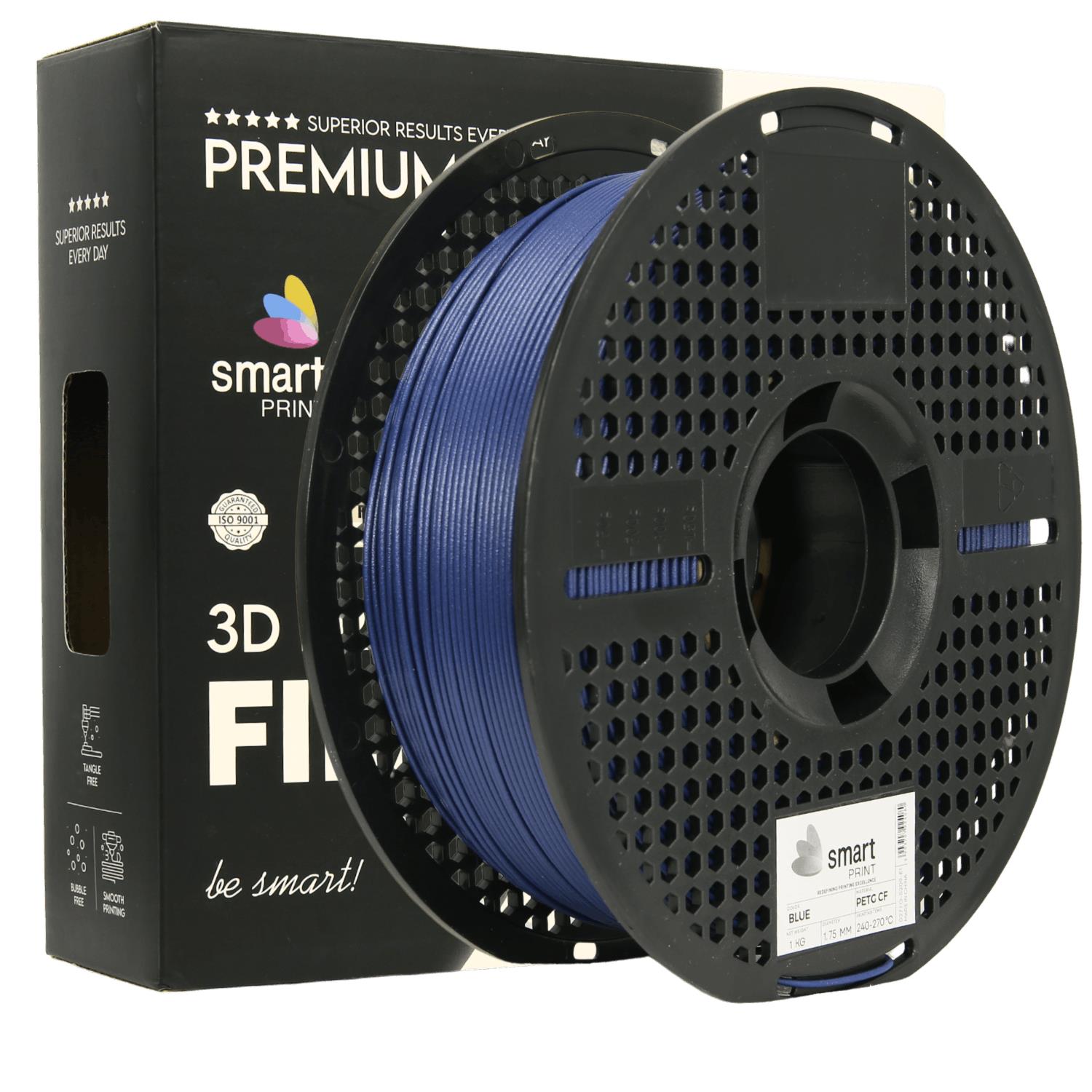 S209 PETG Carbon Fiber Blue PETG Carbon Fiber Blue 3D Plastikas Smart Print 1.75mm 1kg - Vaizdas 1