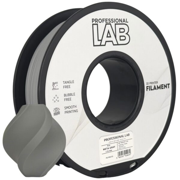 PLA Meta Gray 3D Plastikas Professional LAB 1.75mm 1kg