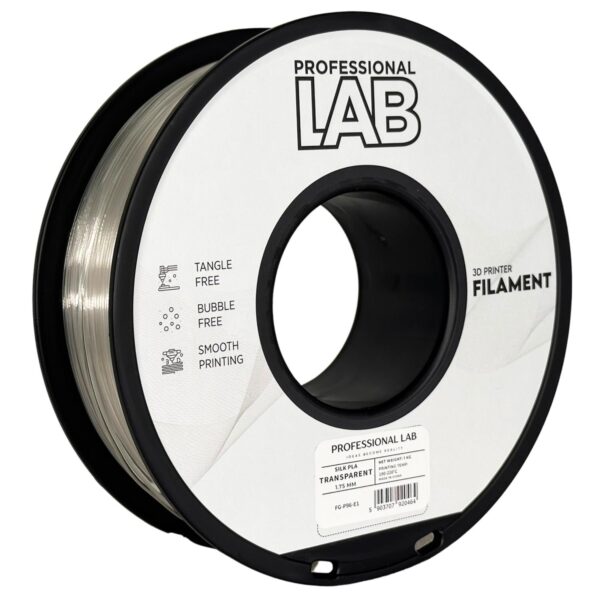 Silk PLA Transparent 3D Plastikas Professional LAB 1.75mm 1kg