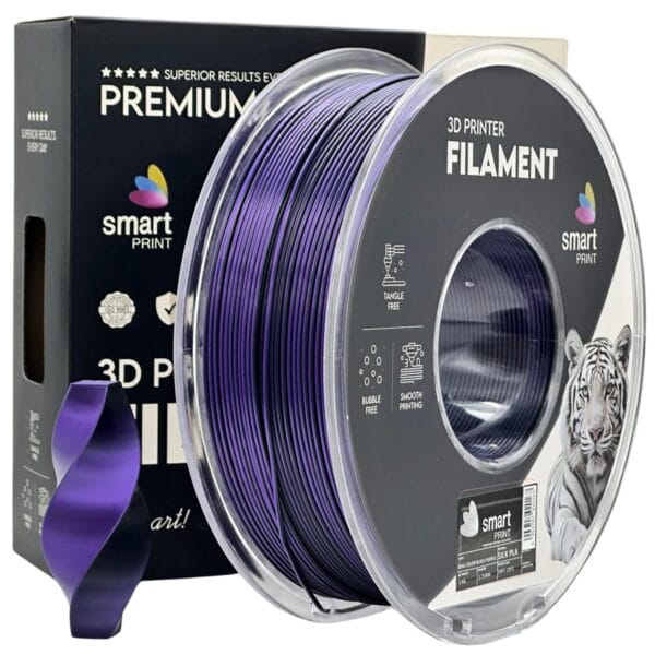 Silk PLA Dual Color Black Purple 3D Plastikas Smart Print 1.75mm 1kg