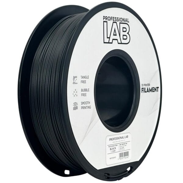PLA Carbon Fiber Black 3D Plastikas Professional LAB 1.75mm 1kg