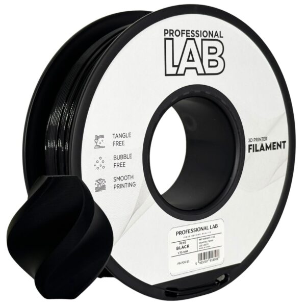 PETG Black 3D Plastikas Professional LAB 1.75mm 1kg