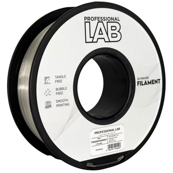 PLA Transparent 3D Plastikas Professional LAB 1.75mm 1kg