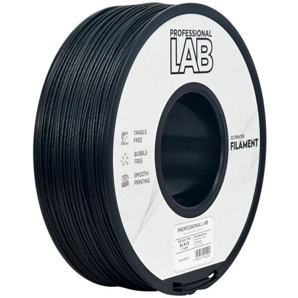 ASA Glass Fiber Black 3D Plastikas Professional LAB 1.75mm 1kg