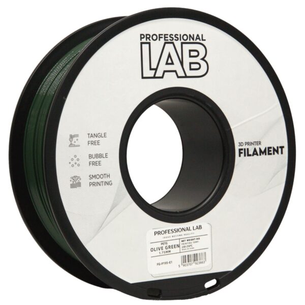 PETG Olive Green 3D Plastikas Professional LAB 1.75mm 1kg