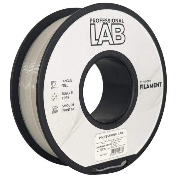 PLA Luminous White 3D Plastikas Professional LAB 1.75mm 1kg