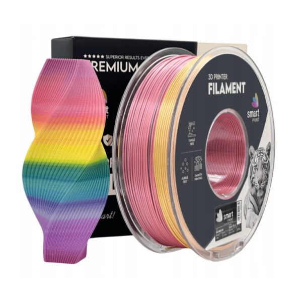 Silk PLA rainbow 3D Plastikas Smart Print 1.75mm 1kg