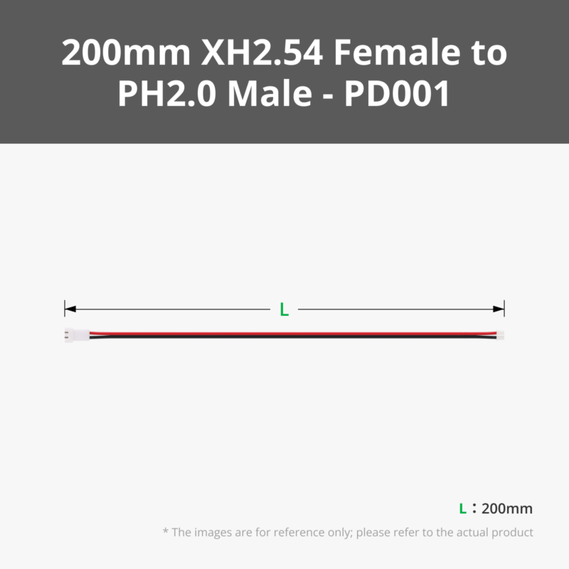 Bambu Lab XH2.54 Female to PH2.0 Male Conversion Wire PD001 Bambulab - Vaizdas 3